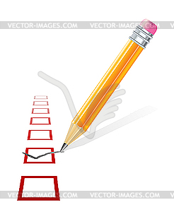 Check mark and pencil - vector clip art