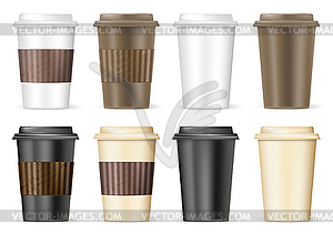 Cup of coffee to go with variations - vector clip art