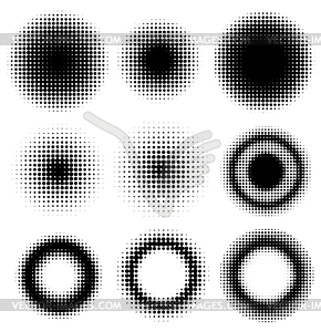 Набор абстрактных Полутона элементы дизайна кругов, - иллюстрация в векторе