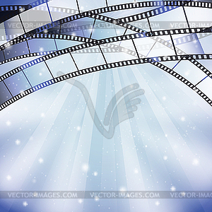 Background with filmstrip and stars, stripes, light - color vector clipart