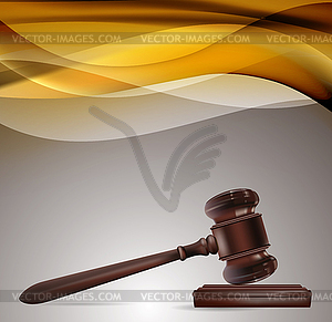 Justice background with wooden gavel - royalty-free vector clipart