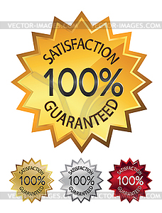 100% satisfaction guaranteed seals set  - color vector clipart
