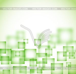 Abstract green background with flying transparent - vector clipart