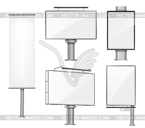 Set of advertising metallic blank outdoor design - vector clipart