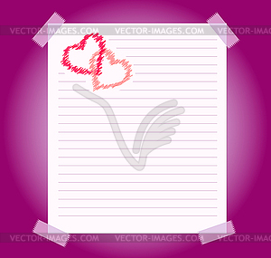 Blank notepad sheet of paper background with two - vector clipart