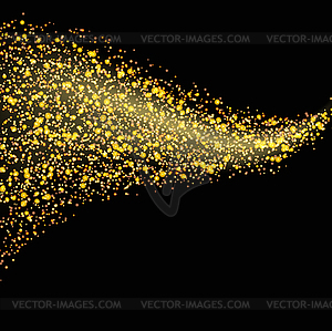 Golden particles flowing - vector clipart