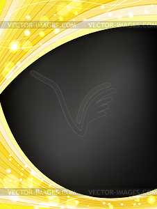 Abstract background with golden stripes on black. - vector clipart
