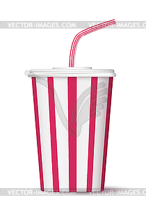 Fast food paper cup of drink to go . white cup - vector clip art