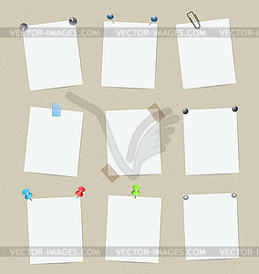 Blank set of stickers with pins. design template - color vector clipart