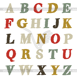 Abc set scribble style. Retro alphabet set - vector clipart / vector image