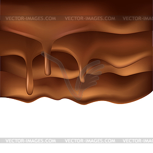 Melted brown chocolate flow down background. - royalty-free vector image