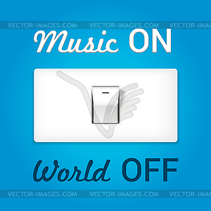 On off switch. Conceptual image with swtitch on - vector clipart