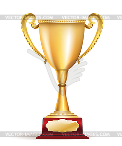 Golden trophy cup award  - vector image