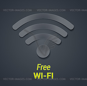 Wi-fi icon . free wi-fi hotspot symbol as dar - vector clipart