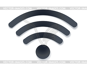 Wifi icon with shadow . free wi-fi hotspot sy - stock vector clipart