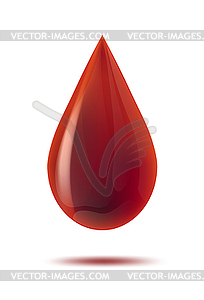 Red blood drop .  - color vector clipart