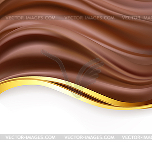 Creamy chocolate with golden border. sweet - vector clip art