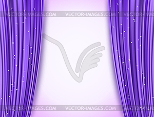 Violet theater curtains with glitter. abstract - vector clipart