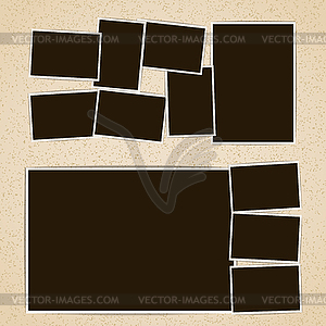 Photo frames in retro album set. design template - vector clip art