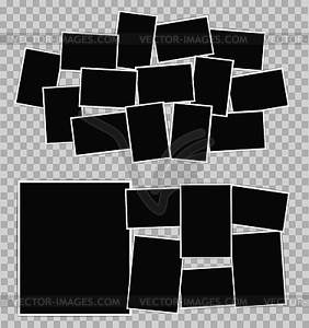 Photo album template set on transparent background - vector image