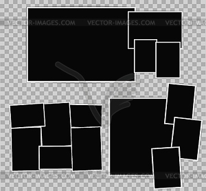 Photo album composition set on transparent - vector clipart