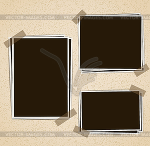 Photo frames composition with tape on retro - vector clip art