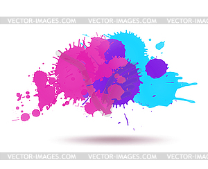 Purple and blue color ink transparent blots abstrac - vector clipart