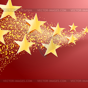 Celebration abstract background with golden stars - vector clipart