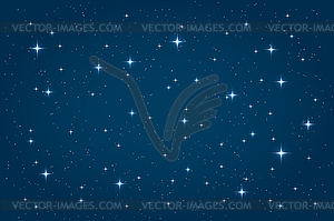 Blue night starry background. horizontal design - vector image