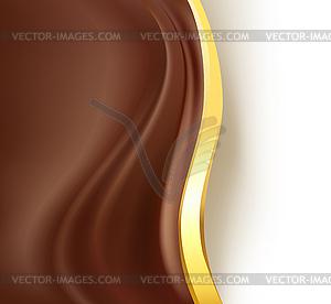 Шоколадный сливочный золотой фон границы. - векторный рисунок
