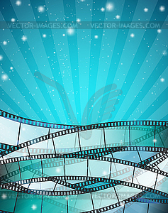 Vertical cinema background with film strips over - vector clip art