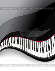 Grand piano keys wavy background - vector image