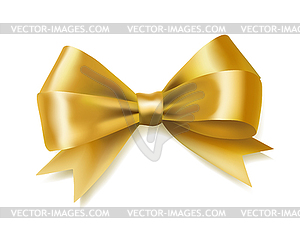 Golden bow ribbon . decorative design element - stock vector clipart