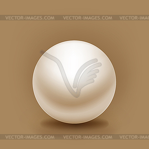 White sphere with shadow on brown background - vector clipart / vector image