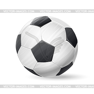 Soccer ball with shadow. football sports item - vector image