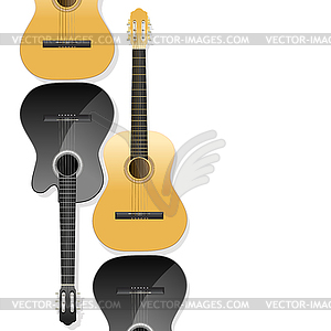 Realistic acoustic guitars as background - vector clipart