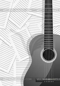 Realistic acoustic guitar - vector EPS clipart