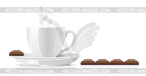 White cup of coffee - vector image