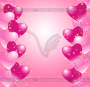 Card with hearts - vector clip art