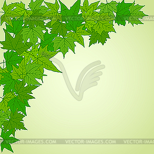 Natural corner with green leaves - vector clipart