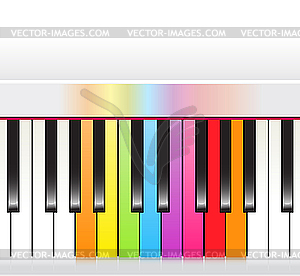 Tastiera di pianoforte multicolore - vettoreTastiera di pianoforte multicolore - vettore  