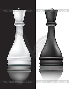 Black and white chess queens - vector image