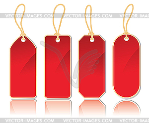 Set of vertical red labels - stock vector clipart