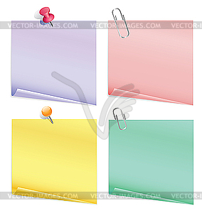 Blank paper with pins - vector clip art