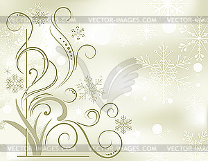 Gray winter background with snowflakes - vector image