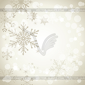 Gray winter background with snowflakes - vector clipart
