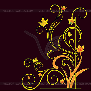 Floral elements on autumn theme - vector clipart