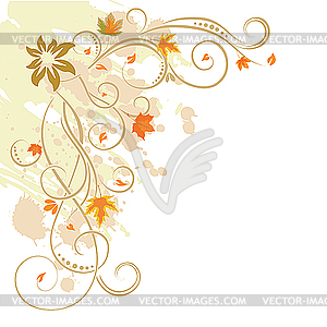 Floral elements on autumn theme - vector clip art