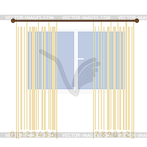 Curtains stylized with bar-code stripes - vector clip art