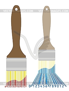 Кисти стилизованные в виде штрих-кодов - векторное изображение клипарта